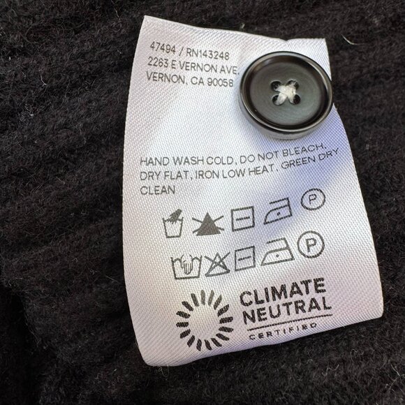 Reformation Fantino Cashmere Collared Cardigan Button Down Black Small - Picture 9 of 14